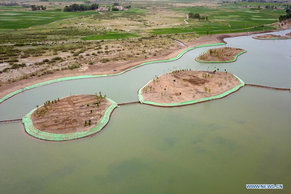 Ecological environment improved in Linze, Gansu